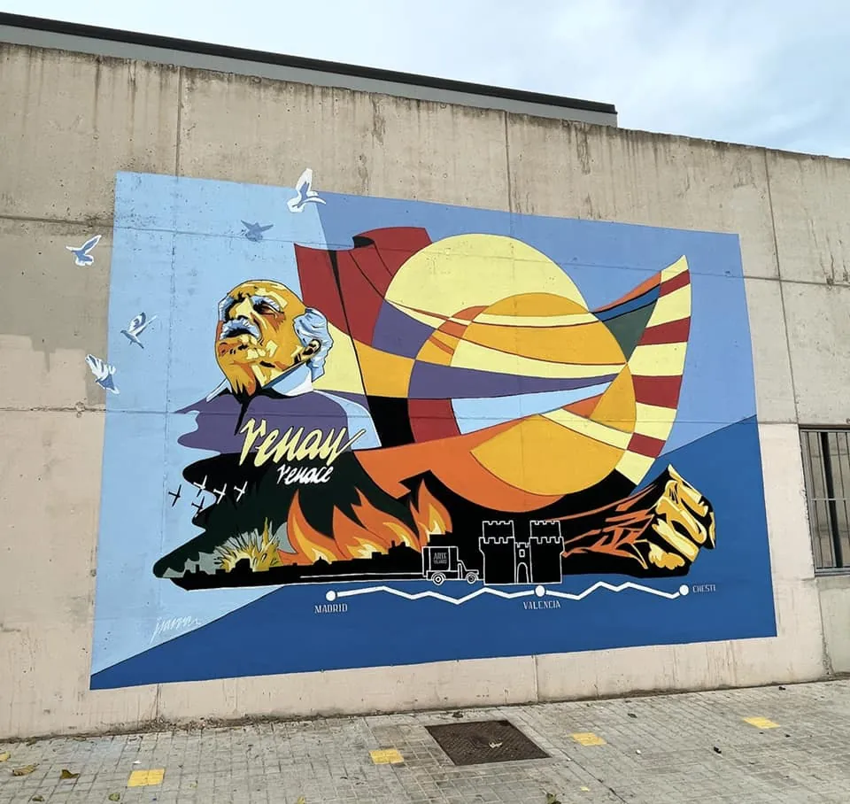 Obra de muralismo en Valencia