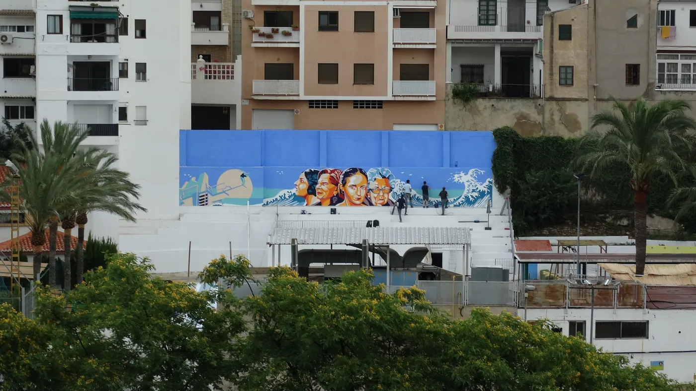 Obra de muralismo en Valencia