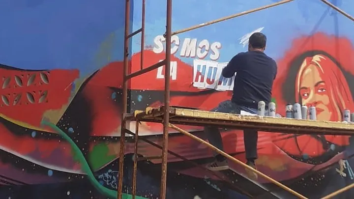 Obra de muralismo en Valencia