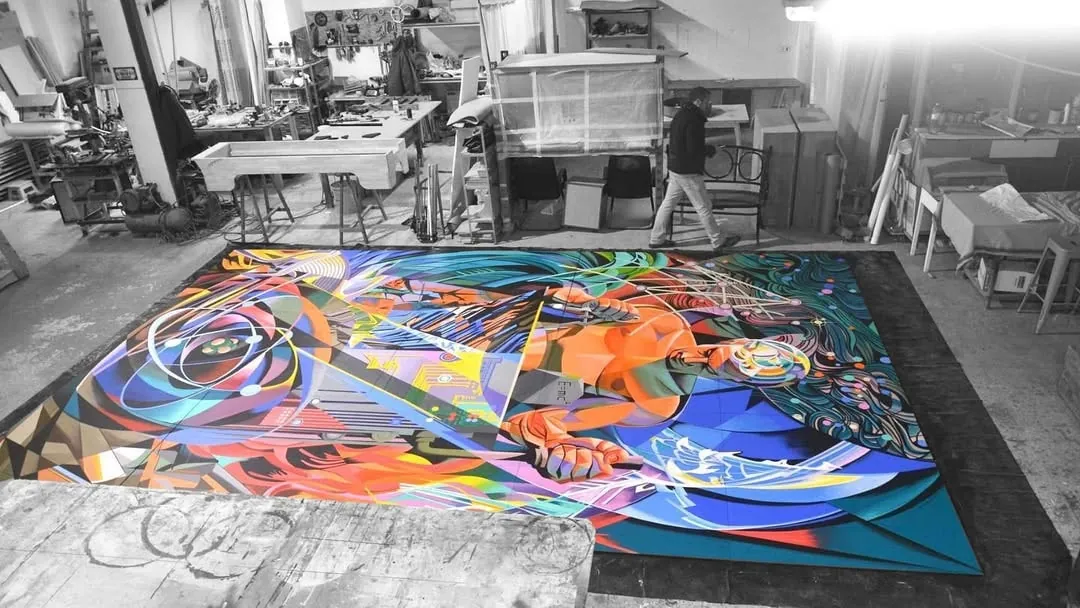 Obra de muralismo en Valencia